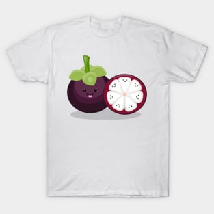 Cute purple mangosteen kawaii cartoon T-Shirt